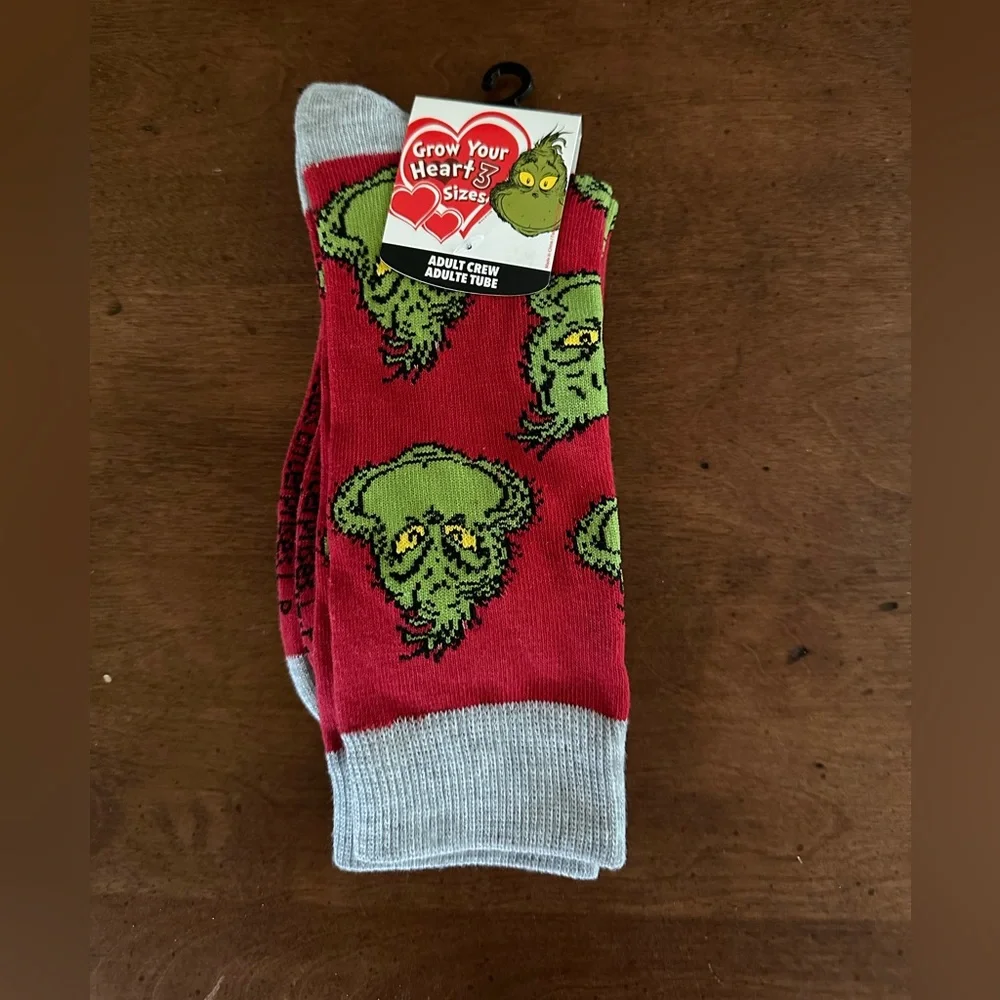 Dr. Suess Grinch Adult Crew Socks